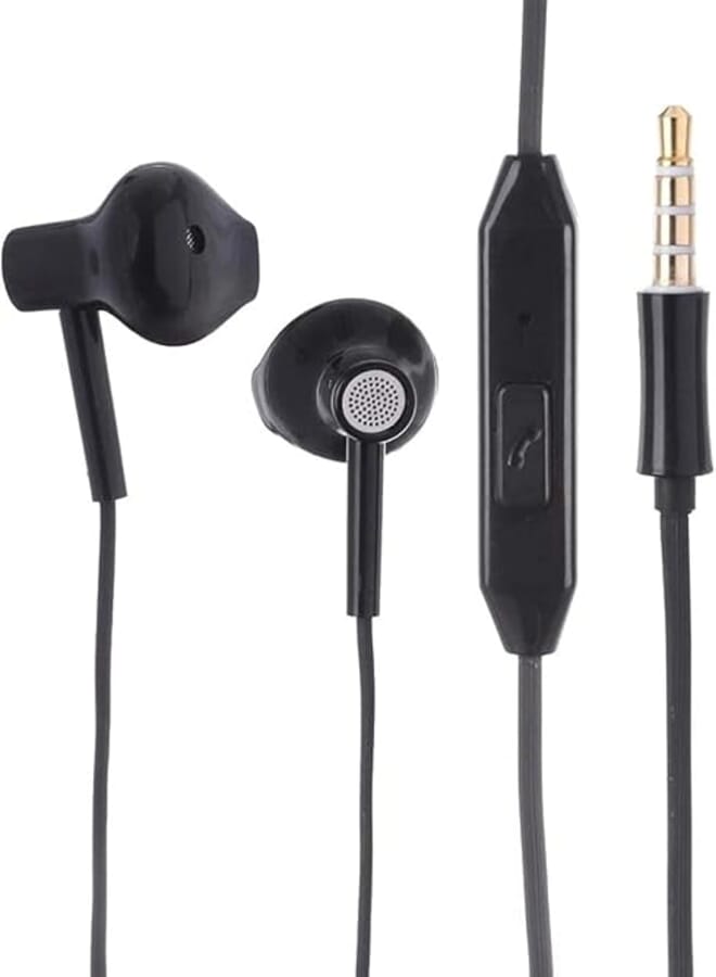 Tingwode D507 Metal HD Stereo Sound Earphone With Microphone And Comfortable Wearing Design Practical For Mobile Phones 1.2 Meter - Black Headphones Headset